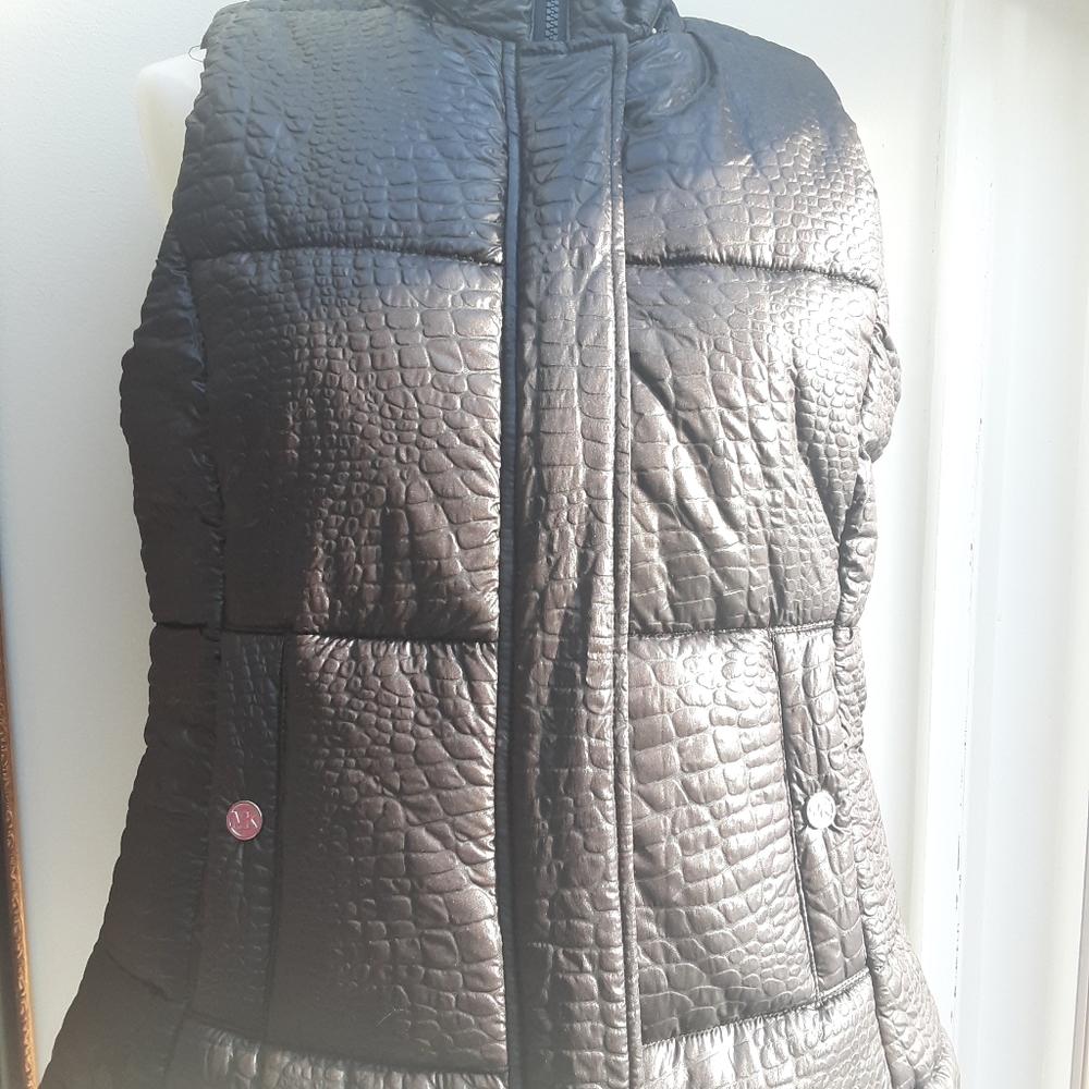 Michael Kors Snakeskin Black Puffer Vest - Picture 4 of 8